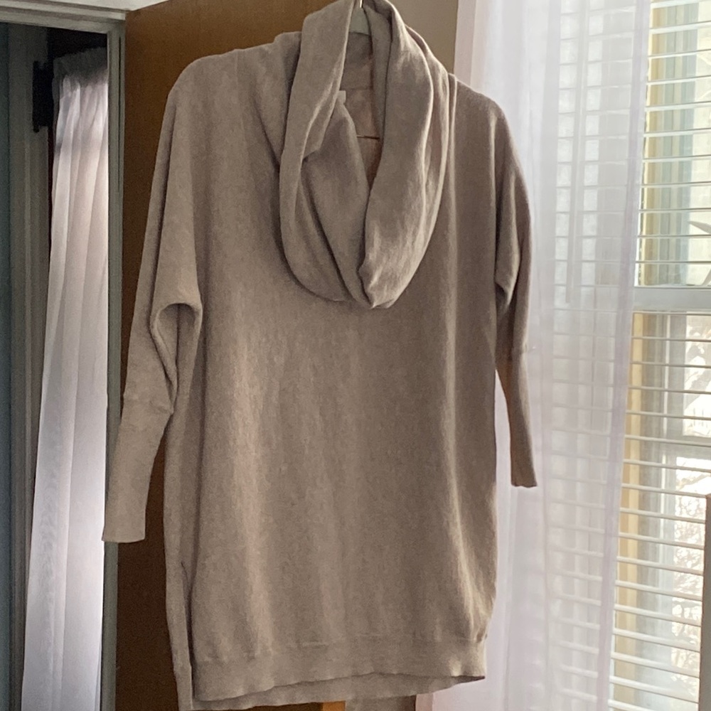 Cozy Beige Cowl Neck Sweater